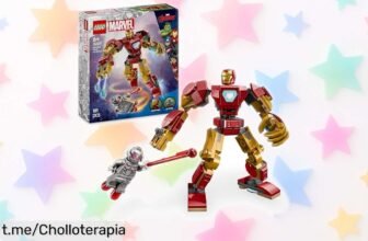 Impresionante armadura robótica de Iron Man LEGO Marvel con minifiguras y cañón doble, ahora a un precio rebajado que te dejará boquiabierto. Diversión asegurada para niños desde 6 años ¡Corre que vuelan las unidades y no querrás quedarte sin la tuya!