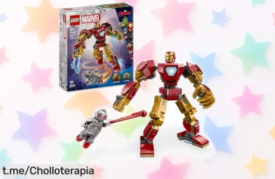 Impresionante armadura robótica de Iron Man LEGO Marvel con minifiguras y cañón doble, ahora a un precio rebajado que te dejará boquiabierto. Diversión asegurada para niños desde 6 años ¡Corre que vuelan las unidades y no querrás quedarte sin la tuya!