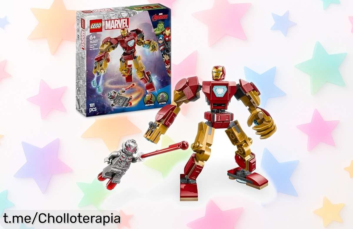 Impresionante armadura robótica de Iron Man LEGO Marvel con minifiguras y cañón doble, ahora a un precio rebajado que te dejará boquiabierto. Diversión asegurada para niños desde 6 años ¡Corre que vuelan las unidades y no querrás quedarte sin la tuya!