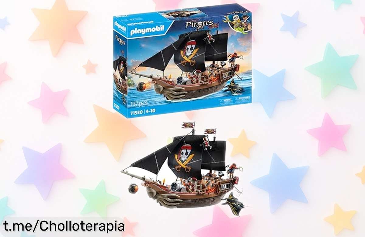 Impresionante gran barco pirata Playmobil 71530 con cañones y tesoros a precio rebajado, ideal para que tus peques vivan horas de aventuras épicas ¡Aprovecha este super chollo antes de que desaparezca volando!