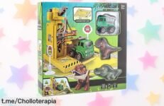 Impresionante guaraje para dinosaurios Juinsa con tapete y accesorios, ¡lo tienes a precio rebajado! Organiza y protege tu colección de manera divertida. No te pierdas este super chollo antes de que se agote, hazte con él ya!