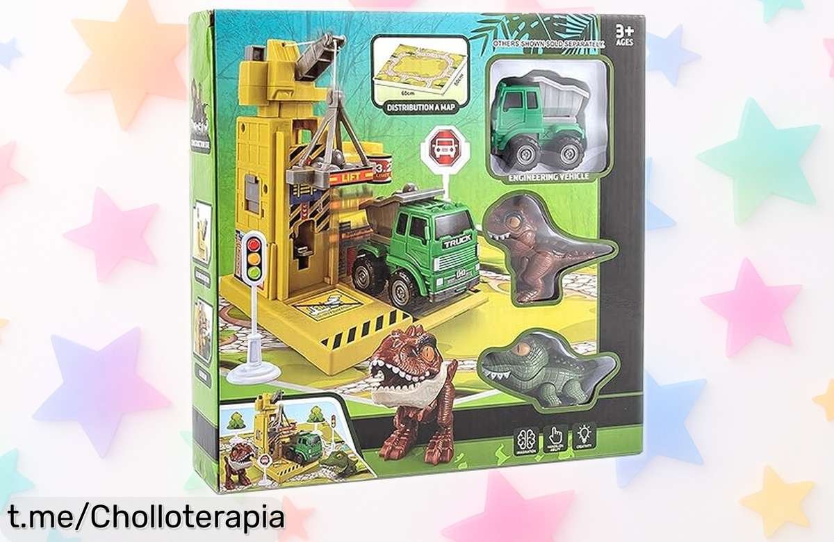 Impresionante guaraje para dinosaurios Juinsa con tapete y accesorios, ¡lo tienes a precio rebajado! Organiza y protege tu colección de manera divertida. No te pierdas este super chollo antes de que se agote, hazte con él ya!
