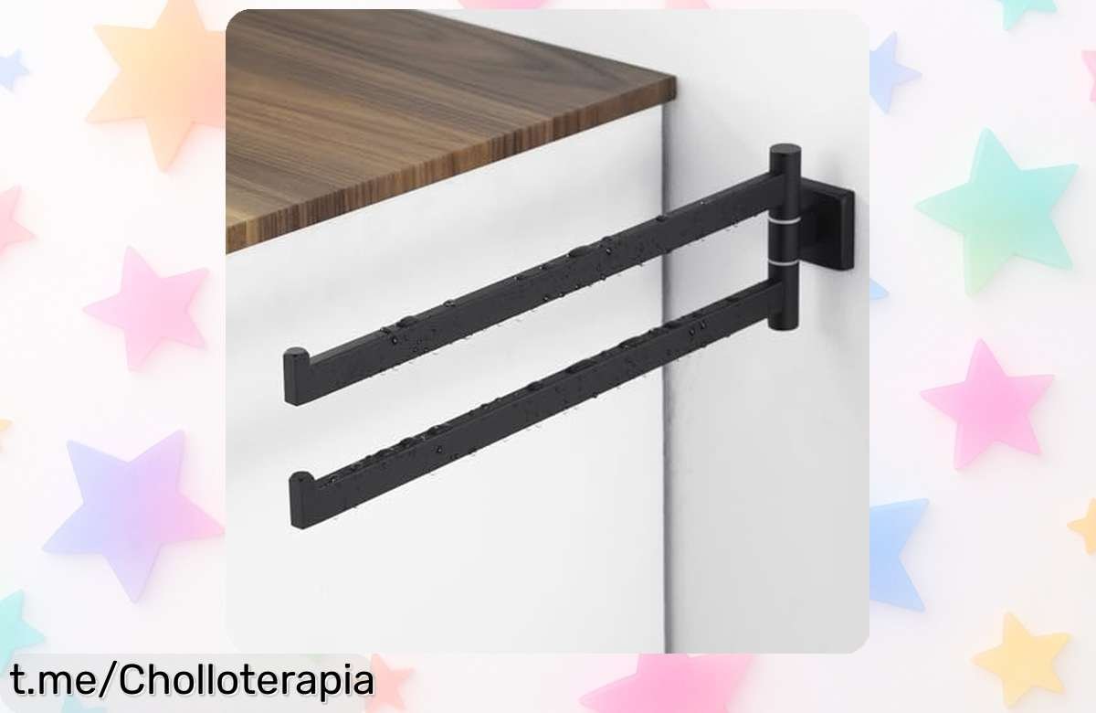 Impresionante toallero giratorio y plegable Auralum, ideal para ahorrar espacio en tu baño; ¡descuentazo irresistible que no puedes dejar escapar! ¡Aprovecha esta oportunidad antes de que desaparezca!
