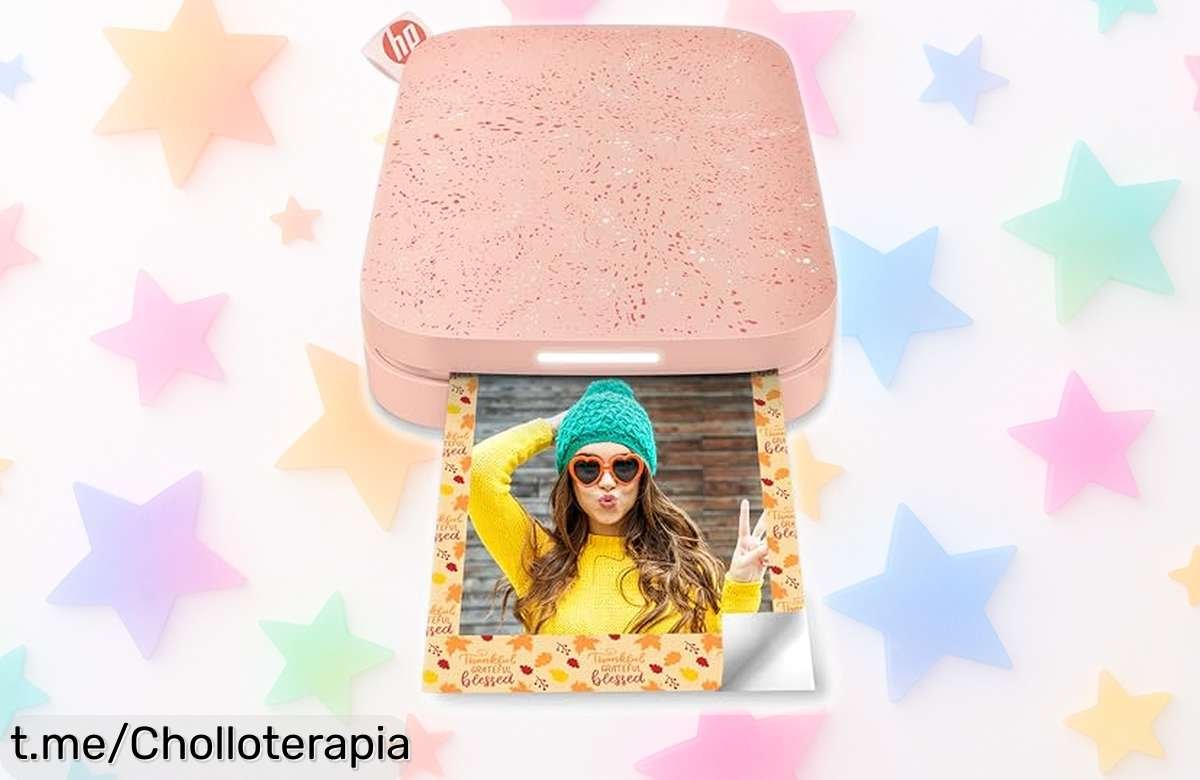Impresora de fotos instantánea hp sprocket 2×3 con bluetooth para smartphone precio rebajado chollazo único que imprime al instante y te permite personalizar tus recuerdos con luces led y filtros exclusivos ¡corre que vuelan!