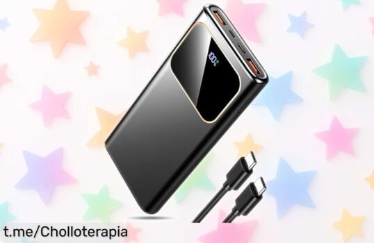 Increíble batería externa de 10000mAh con carga rápida de 22.5W y pantalla LED para que siempre sepas cuánta energía queda, ¡todo esto a un precio rebajado que no vas a encontrar otra vez! ¡No te la pierdas y hazte con ella ya antes de que volar!
