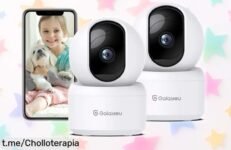 Increíble pack de 2 cámaras GALAYOU 2K con seguimiento 360° y audio bidireccional, ¡súper chollo! Aprovécha el descuento brutal para cuidar a tu bebé y perro, corre que vuelan.