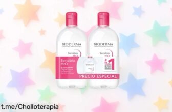 Increíble pack de agua micelar Bioderma 500 ml, ¡sensación de frescura y cuidado para tu piel a un precio rebajado que es una locura! Aprovecha este chollazo limitado antes de que se acabe, dale a tu rostro el mimo que se merece ahora mismo.