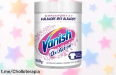 Increíble quitamanchas en polvo Vanish Oxi Action para recuperar el blanco original de tu ropa a un precio rebajado, ¡siente la frescura y lucidez que se merecen tus prendas ya!