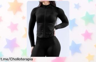 Increíble top de yoga sin costuras para mujer con cremallera, caída de precio espectacular que te hará brillar en cada clase. ¡No esperes más, solo queda uno y necesitas sentirte fabulosa!