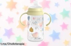 Increíble vaso de aprendizaje Suavinex con boquilla suave que hará la hora de beber un juego para tu bebé. ¡Asas desmontables y tapa protectora incluidas! Aprovecha este ofertón rebajado, las existencias se agotan rápido. ¡Adquiere el tuyo antes de que sea tarde!