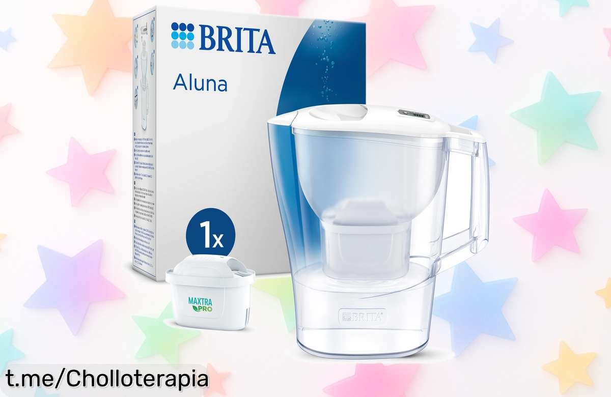 Jarra filtrante Brita Aluna blanca con filtro MAXTRA PRO incluida para agua pura y sin cal diseño compacto que enamora precio rebajado por tiempo limitado no pierdas este super chollo ¡cómprala ya!