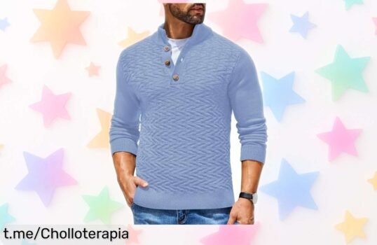 Jersey de invierno COOFANDY para hombre con cuello alto y estilo retro que nunca falla, ahora con precio rebajado imposible de ignorar, un super chollo listo para tus mejores planes ¡date prisa antes de que vuelen!