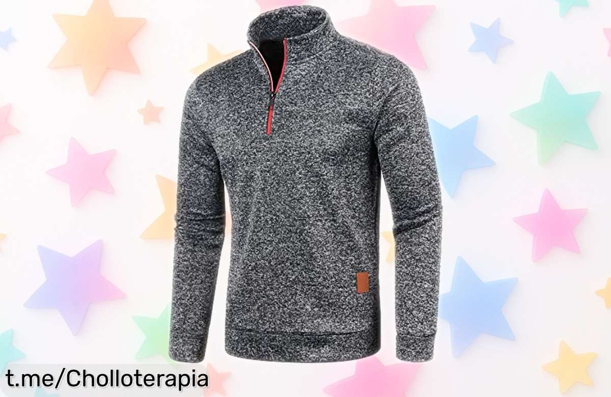 Jersey de invierno slim fit para hombre, ¡con un descuentazo que vuela! Súper suave y ideal para el frío intenso. No dejes escapar este super chollo y renueva tu armario antes de que se agote. ¡Compra ya antes de que sea tarde!