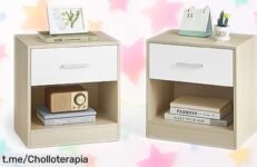 Juego de 2 mesitas de noche VASAGLE, diseño moderno y cajón silencioso a un precio rebajado: ¡transforma tu dormitorio y no te quedes sin ellas!