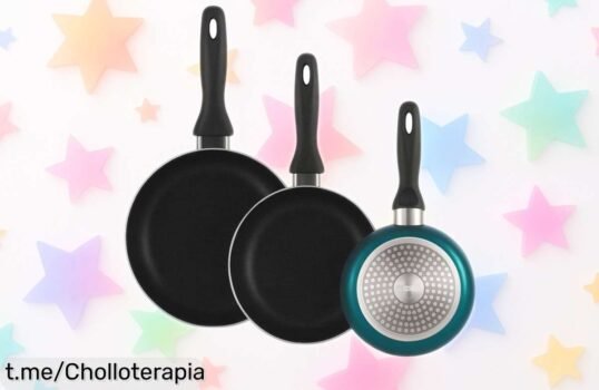 Juego de 3 sartenes Wellhome antiadherentes resistentes al calor ahora con precio rebajado increíble que no puedes dejar escapar ¿Vuelan las unidades!
