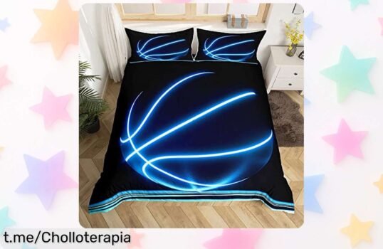Juego de cama baloncesto neón para niños con colores que nunca se van y cremallera oculta ¡Oferta limitada al mejor precio rebajado! No dejes escapar este super chollo moderno que vuela rápido, tu peque merece dormir en lo más guay hoy mismo