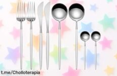 Juego de cubiertos de acero inoxidable Morgiana con un ofertón brutal, ¡8 piezas super resistentes y brillantes que no se oxidan! Aprovecha este descuentazo antes de que vuelen para darle el toque perfecto a tu mesa.