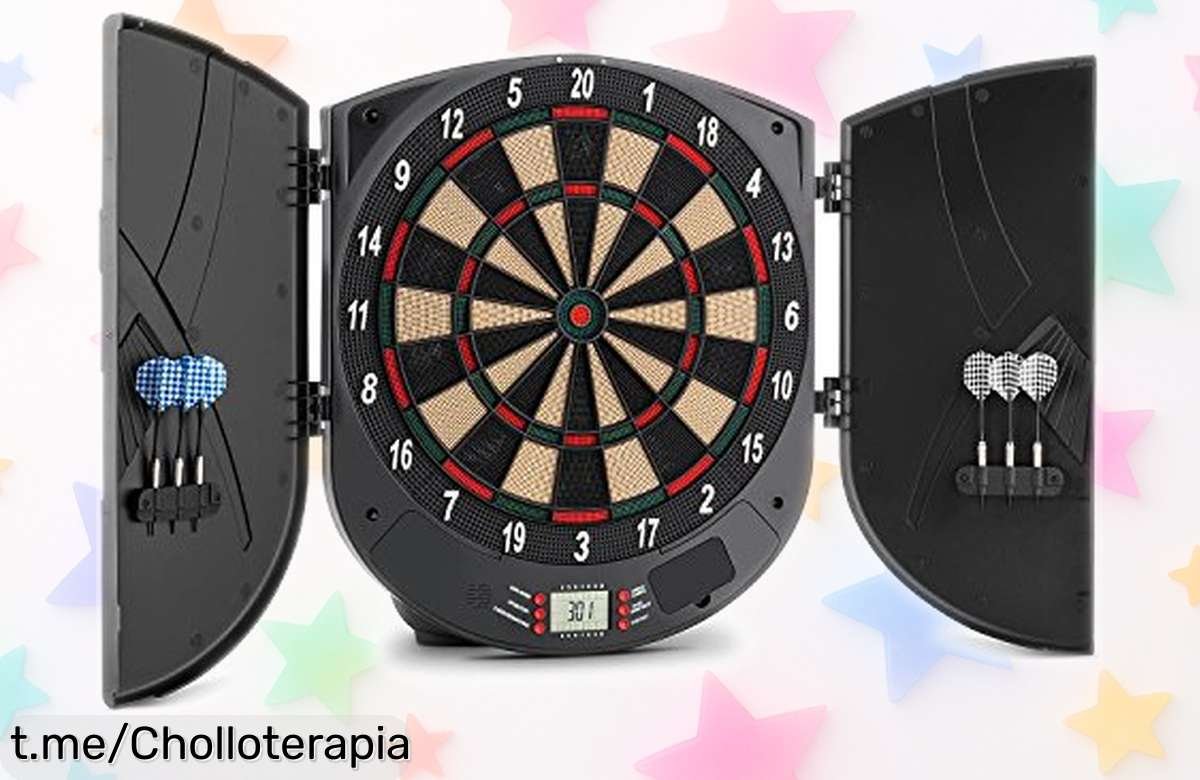 Juego de diana electrónica Oneconcept Dartor III ideal para tus partidas en casa con 8 jugadores y conteo automático, incluido montaje y dardos; precio rebajado que no se ve cada día ¡Date prisa porque vuelan!