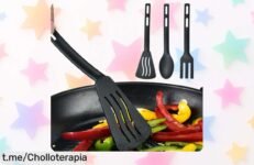 Juego de utensilios de cocina antiarañazos con mango resistente al calor, ¡rebajado a un precio irresistible! Cocinar será un placer, ¡no te quedes sin el tuyo y aprovecha este super chollo!