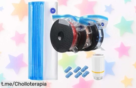 Kit con 30 bolsas de vacío y bomba automática para filamentos 3D rebajado a precio de ganga aprovecha esta oferta limitada que protege del polvo y humedad sellando en segundos ¡no pierdas este ofertón único!