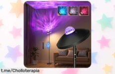 Lámpara de pie con proyector RGB Goebleson que gira 360°, cambia colores y transforma tu espacio, ahora con un precio rebajado brutal para que no la pierdas ¡Corre antes de que se acabe esta oferta única!