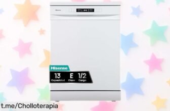 Lavavajillas Hisense HS622E10W súper silencioso con programa ECO, ¡rebajado! Deja las tareas atrás y disfruta más en solo 30 minutos. ¡No te lo pierdas, es un chollo!