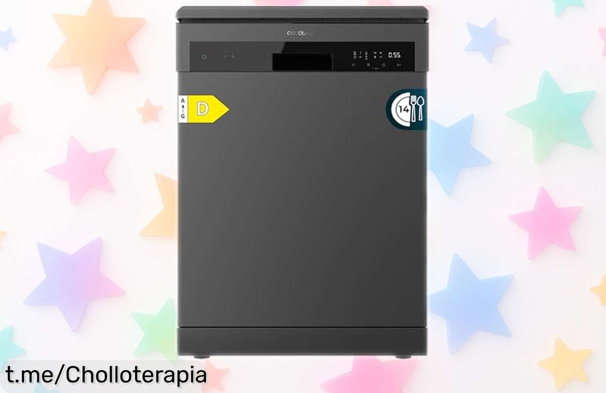 Lavavajillas independiente Cecotec Bolero Aguazero 6200 Dark súper potente con 14 cubiertos y secado turbo rebajado a precio de ganga ¡Oferta por tiempo limitado que vuela!