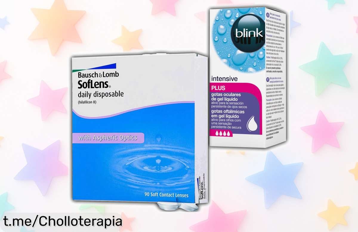 Lentes de contacto mensuales SofLens 59 con súper descuento y gotas Blink para frescura total todo el mes, ¡precio rebajado que no volverá! Aprovecha este ofertón limitado antes de que vuelen las unidades.