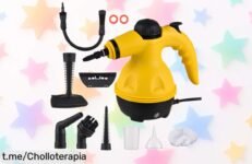 Limpiador de vapor 1050W, ¡ofertón imbatible para que tu hogar brille en un abrir y cerrar de ojos! Prepárate en solo 2 minutos para eliminar la suciedad más rebelde. No te quedes sin el tuyo y aprovecha este super chollo antes de que vuele, ¡hazlo ahora!