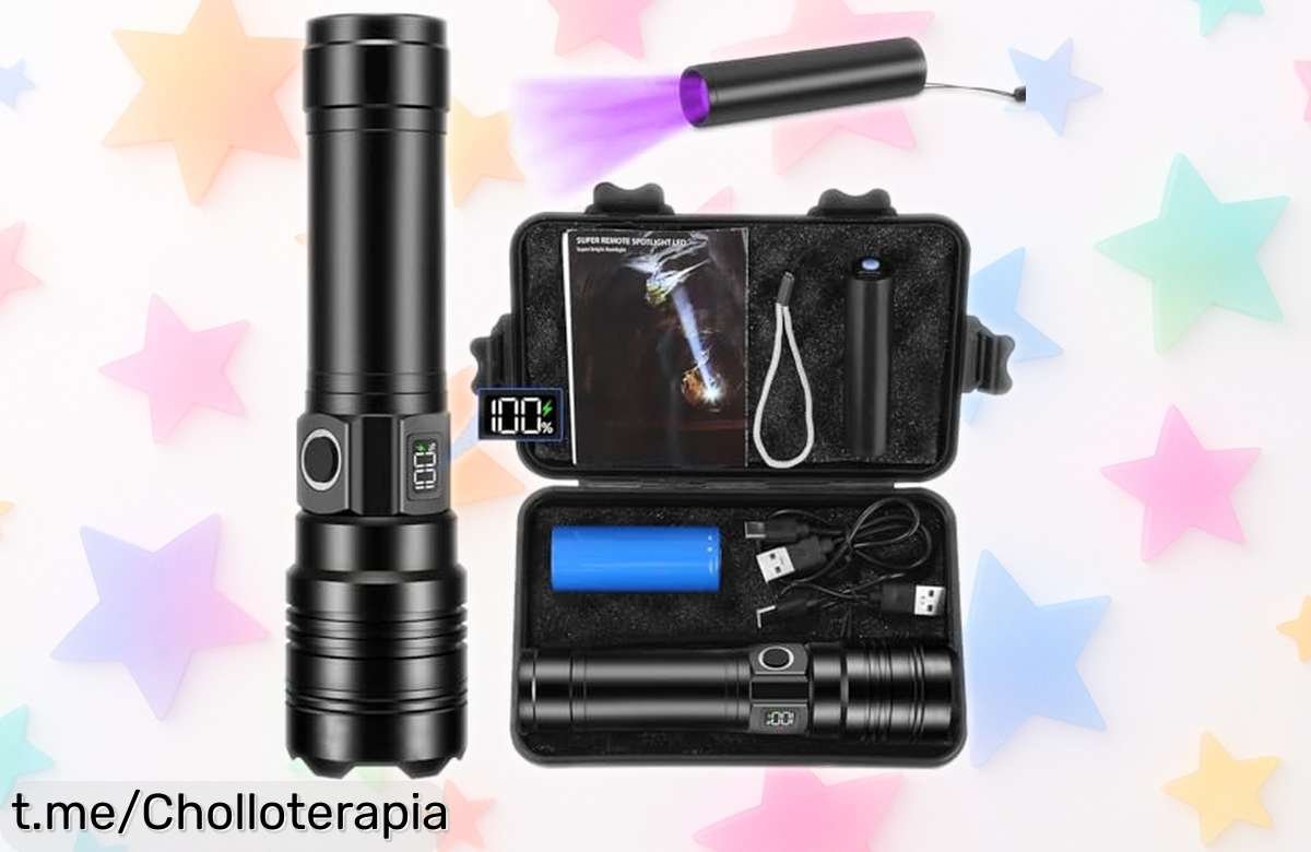 Linterna LED recargable de 1.000.000 lúmenes y alcance brutal, un ofertón que vuela: ¡precio rebajado por tiempo limitado! No te quedes sin la tuya y aprovecha esta oportunidad única antes de que se agote.