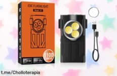 Linterna de clip Motomoyo V7 con 4 luces potentes y carga rápida USB-C, súper chollo ahora con precio rebajado que vuela ¡Consíguela ya antes de que se acabe esta oferta limitada!