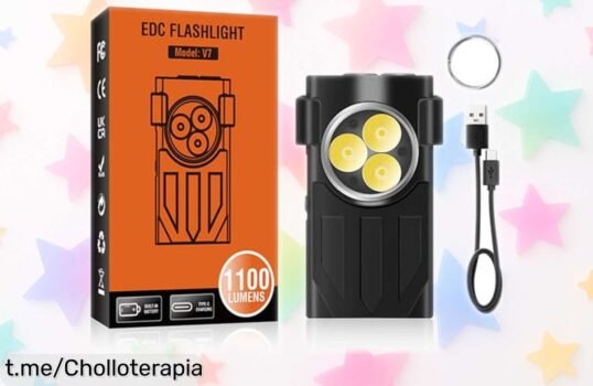 Linterna de clip Motomoyo V7 con 4 luces potentes y carga rápida USB-C, súper chollo ahora con precio rebajado que vuela ¡Consíguela ya antes de que se acabe esta oferta limitada!