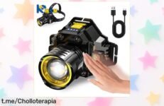 Linterna frontal LED recargable USB superbrillante y resistente al agua, a un precio rebajado que no podrás ignorar: ¡ilumina tus aventuras antes de quedarte sin ella!