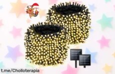 Luces LED solares para exterior que crean ambientes mágicos, ¡rebajadas a un precio loco! Haz tus noches más alegres y no dejes pasar este ofertón exclusivo.