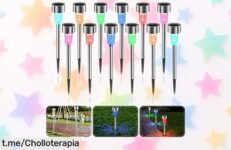 Luces solares para jardín Molbory 12 piezas sin cables que se encienden solas por la noche precio rebajado oferta limitada dale vida a tu exterior con este super chollo ¡no esperes más!