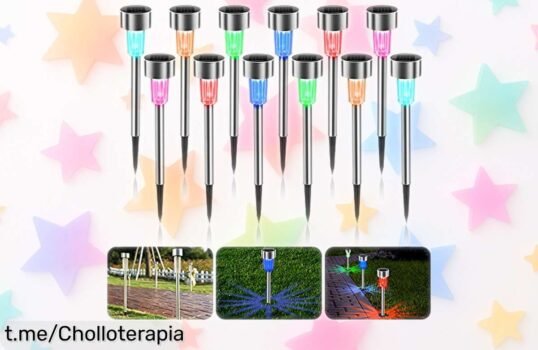 Luces solares para jardín Molbory 12 piezas sin cables que se encienden solas por la noche precio rebajado oferta limitada dale vida a tu exterior con este super chollo ¡no esperes más!