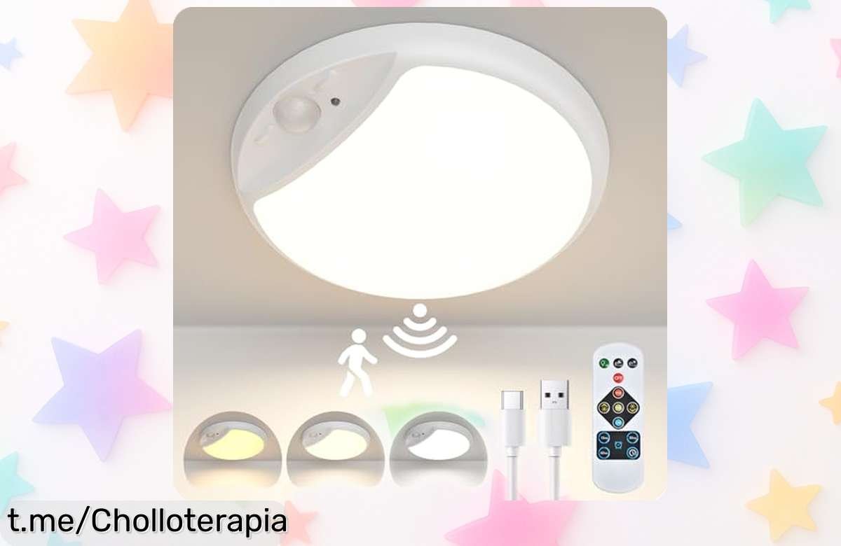 Luz de techo LED Hokone con sensor y mando a distancia, ¡rebajada para iluminar tu hogar! No te pierdas este chollazo que hará brillar tus días.