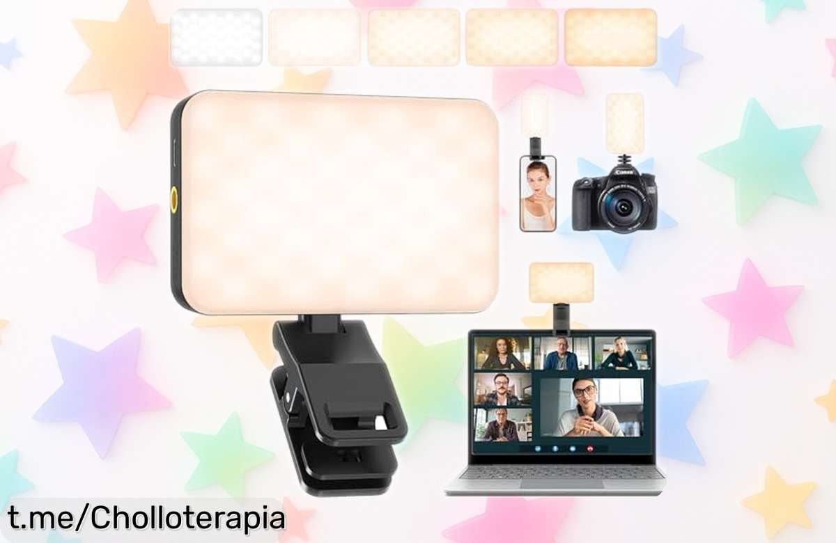 Luz selfie led con clip 80 LEDs y batería potente para horas de brillo, súper versátil con pinza giratoria perfecta para móvil o TikTok a precio rebajado que no se repetirá ¡date prisa antes de que desaparezca este ofertón!