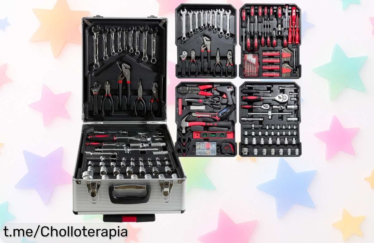 Maletín de herramientas profesional con 1299 piezas y carro rodante, un super chollo rebajado que ofrece una organización multinivel total para tu taller o bricolaje ¡No pierdas más tiempo y llévatelo antes que se acabe!