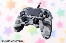 Mando compacto para PS4 Nacon con luces LED y entrada de auris, súper chollo por tiempo limitado que no puedes dejar escapar ¡ponte ya a jugar sin distracciones!