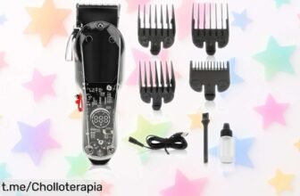 Máquina de cortar pelo para hombre con cuchillas afiladas y batería de 200 min, ¡rebajada y silenciosa! No te pierdas este super chollo que te hará brillar en un instante.