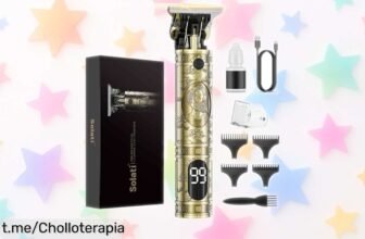 Máquina para cortar pelo y afeitar con luz LED, carga USB rápida y sonido casi nulo a precio rebajado irresistible, dale un vistazo ya que vuelan las unidades ¡No dejes escapar este super chollo!