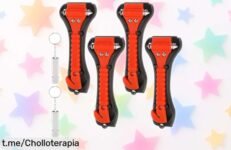 Martillo rompecristales y cortador de cinturón DuDuZui doble pack con silbatos de emergencia precio rebajado un super chollo para salvarte rápido en cualquier urgencia compra ya antes que vuelen