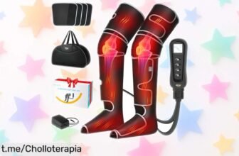 Masajeador de piernas ALLJOY con presoterapia y calor ajustable, ¡tómate un respiro! 5 modos y 4 intensidades para revitalizar tus piernas. Aprovecha este super chollo en precio rebajado, no te quedes sin el tuyo: llega la oferta limitada que tus pies estaban esperando. Mímate ahora mismo antes de que se acabe.