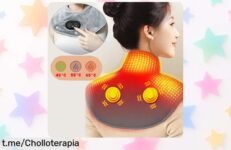 Masajeador eléctrico para cuello y hombros con calor infrarrojo a un precio rebajado de locura, ¡alivia tensiones ya y siente el bienestar que tanto necesitas!