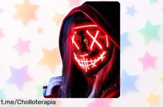 Máscara de Halloween AnanBros con luz LED y 3 modos, precio rebajado que vuela rápido: ¡el terror nunca fue tan divertido, no te quedes sin la tuya!