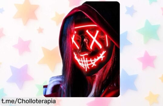 Máscara de Halloween AnanBros con luz LED y 3 modos, precio rebajado que vuela rápido: ¡el terror nunca fue tan divertido, no te quedes sin la tuya!