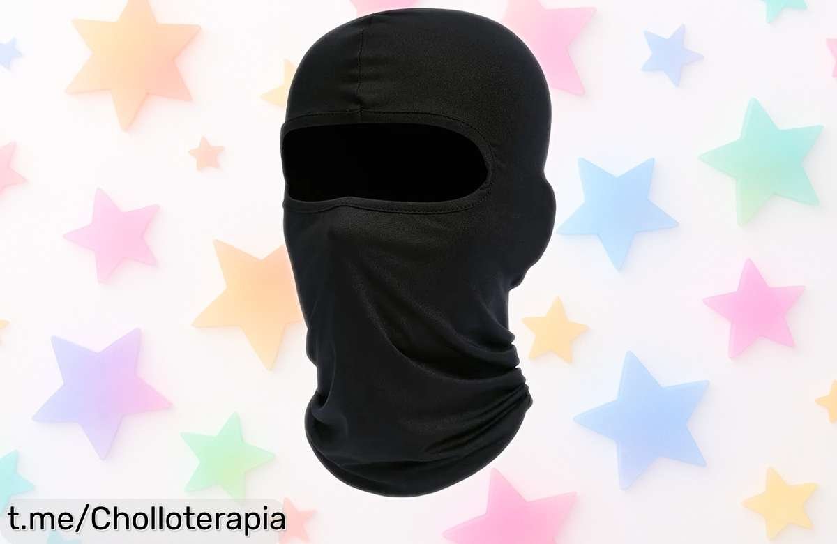 Máscara de esquí negra full face con cuello para hombre precio rebajado: protección total para tus aventuras al aire libre no esperes más que vuelan estas unidades y el ofertón termina pronto
