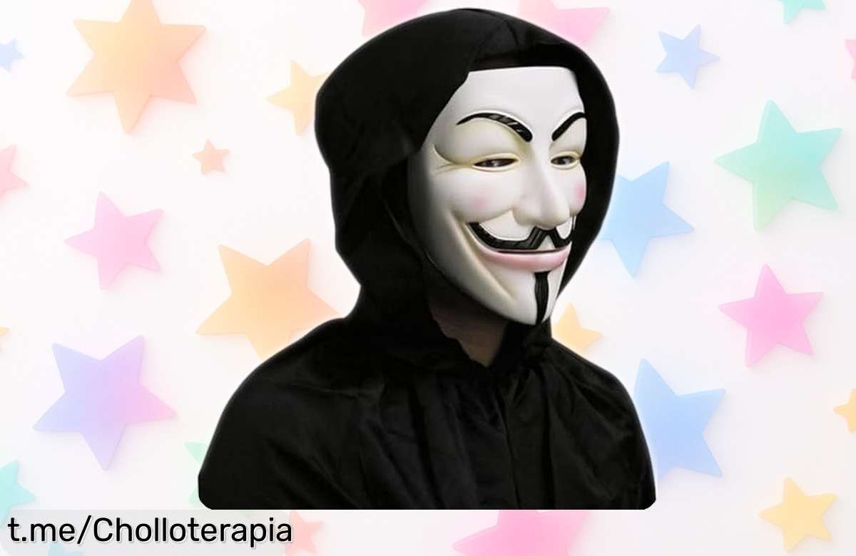 Máscara de hacker V para Vendetta con bandas elásticas perfectas, ¡precio rebajado por tiempo limitado! Dale miedo a todos y sé el alma de la fiesta antes que se agoten las unidades, no lo dejes escapar este super chollo ya mismo.