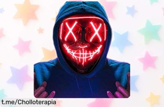 Máscara led de miedo con luces rojas espeluznantes y 4 modos para brillar en la oscuridad rebajada precio de ganga no pierdas esta oferta limitada